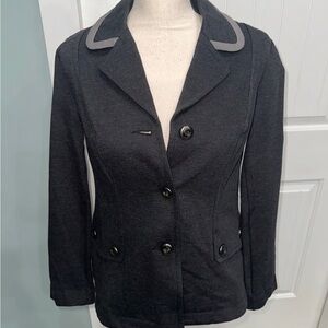 CAbi Charcoal Blazer with Gray Trim